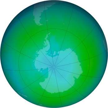 Antarctic ozone map for 2004-01